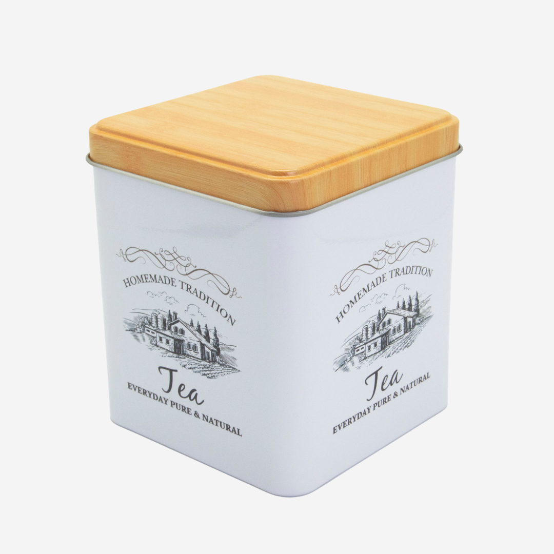 Lata cuadrada con tapa "Tea" 500 ml