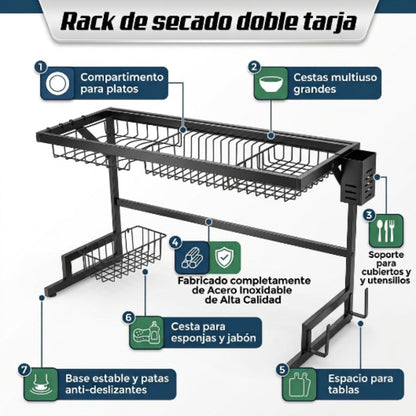 Rack de secado doble tarja