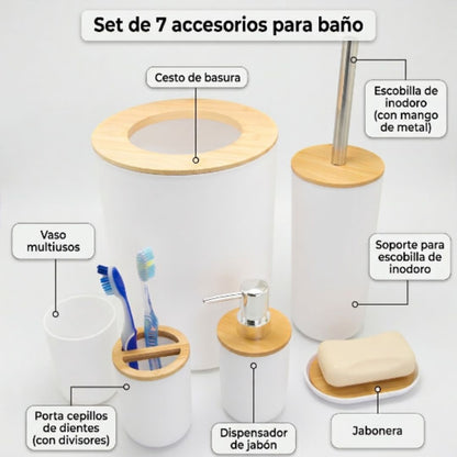 Set de 7 accesorios para baño