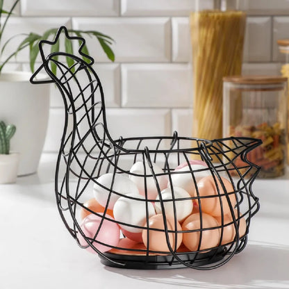 Canasta Organizadora para Huevos en Forma de Gallina