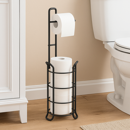 Porta rollos y dispensador de papel higiénico