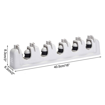 Organizador de Pared Multifuncional para Escobas y Trapeadores (5 Espacios)