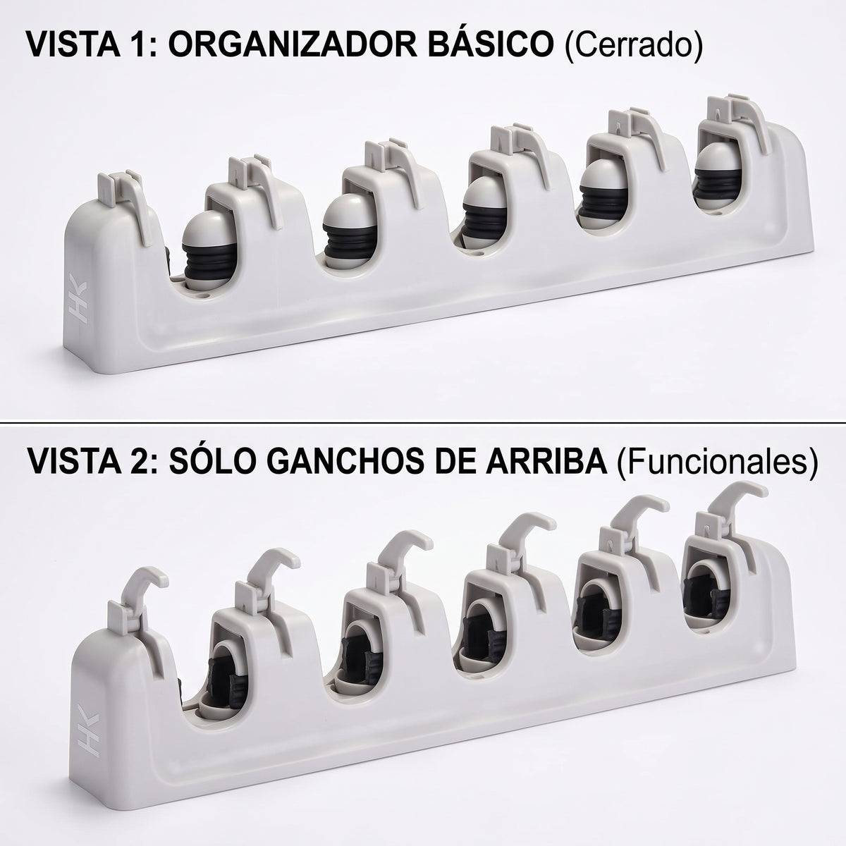 Organizador de Pared Multifuncional para Escobas y Trapeadores (5 Espacios)