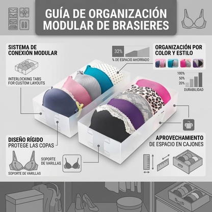 Set de 2 Organizadores de Plástico para Brasieres y Lencería de Cajón