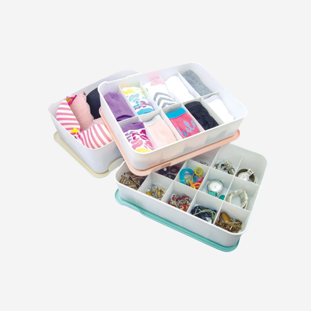 Set de 3 Cajas Organizadoras con Tapa para Ropa Interior y Accesorios
