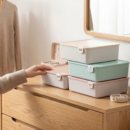 Set de 3 Cajas Organizadoras con Tapa para Ropa Interior y Accesorios