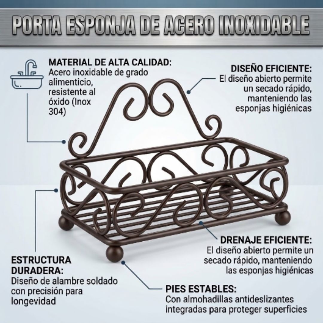 Porta Esponja de Acero inoxidable