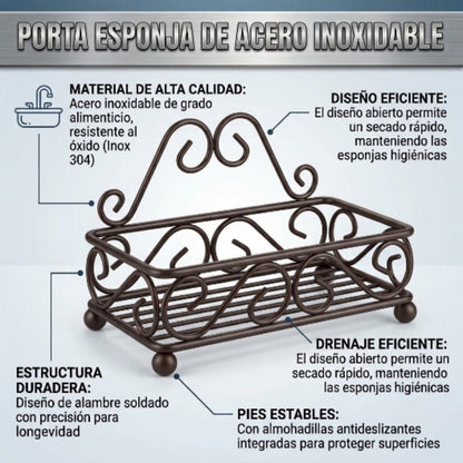 Porta Esponja de Acero inoxidable