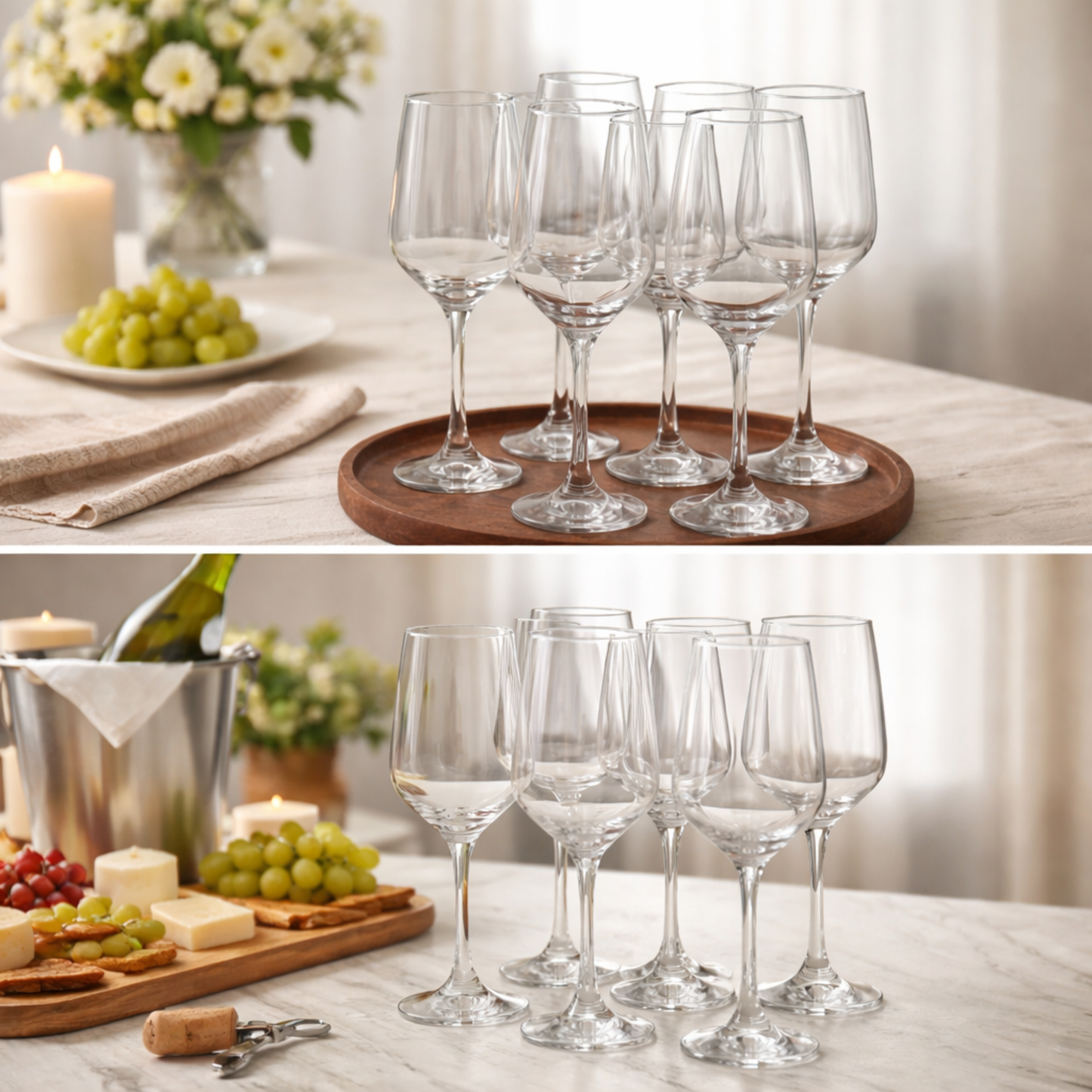 Set de 6 copas de vidrio