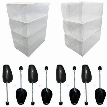 Juego de 7 Cajas Organizadoras y 4 Pares de Hormas para Zapatos