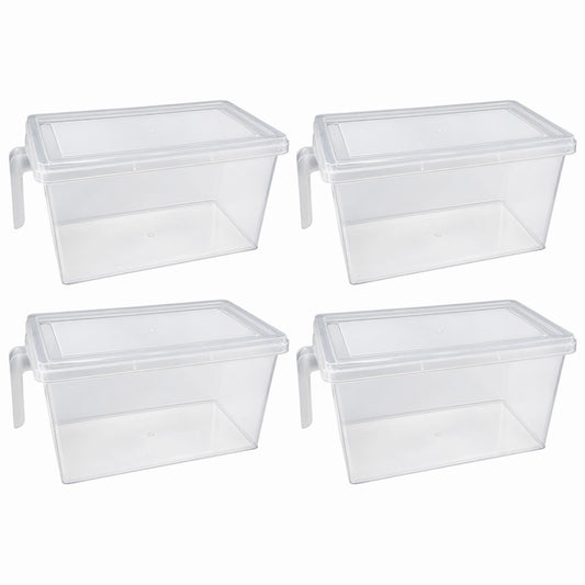 Juego De 4 Organizadores Para Refrigerador Con Tapa Y Asa