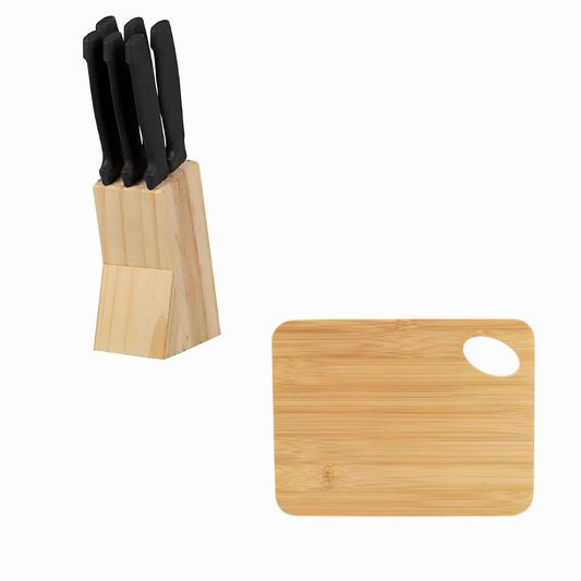 Juego de 6 Cuchillos y Tabla para Picar de Bmabú