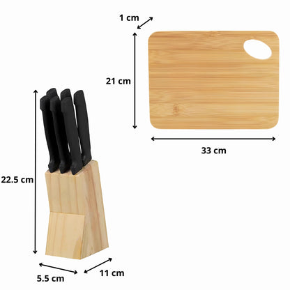 Juego de 6 Cuchillos y Tabla para Picar de Bmabú