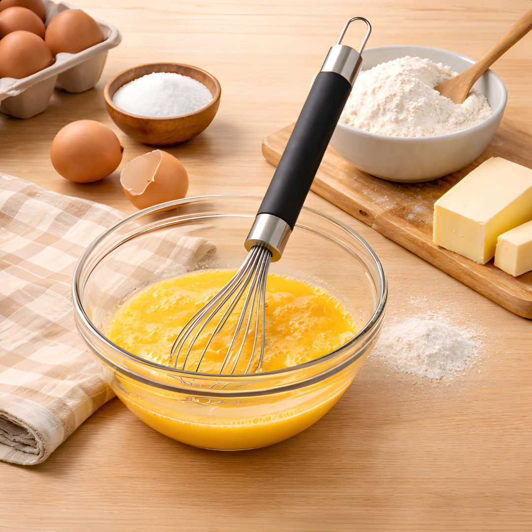 Set de Utensilios de Cocina de Acero Inoxidable (4 Pzs) – Rallador, Cuchara de Helado, Pelador y Batidor