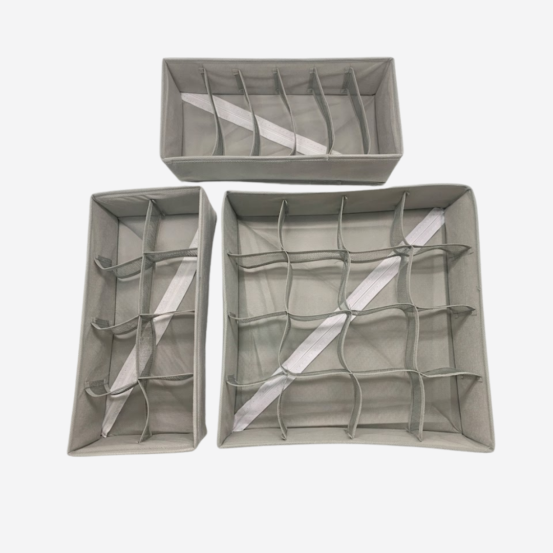 Organizador de Cajones y Clóset (Set de 3) | Organizador de Ropa Interior y Accesorios