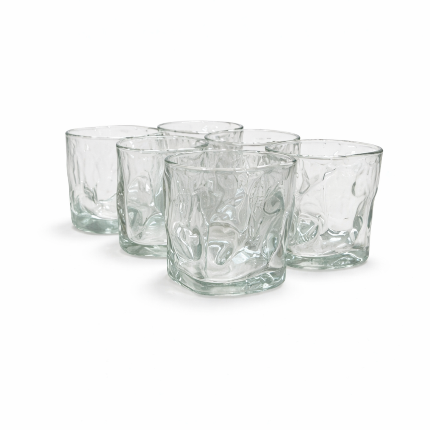 Set de 6 vasos minimalistas de vidrio
