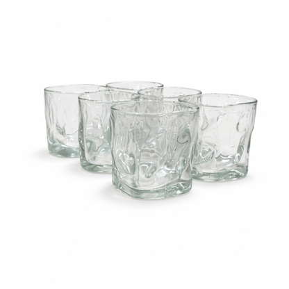 Set de 6 vasos minimalistas de vidrio
