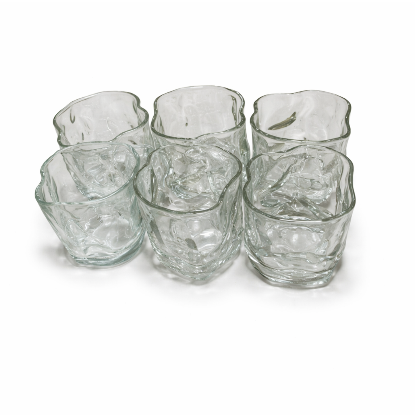 Set de 6 vasos minimalistas de vidrio