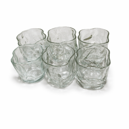Set de 6 vasos minimalistas de vidrio