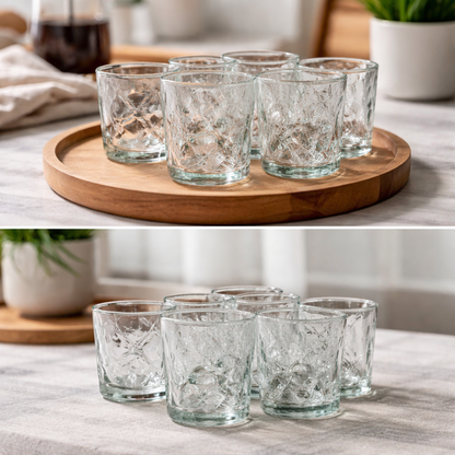 Set de 6 vasos minimalistas de vidrio