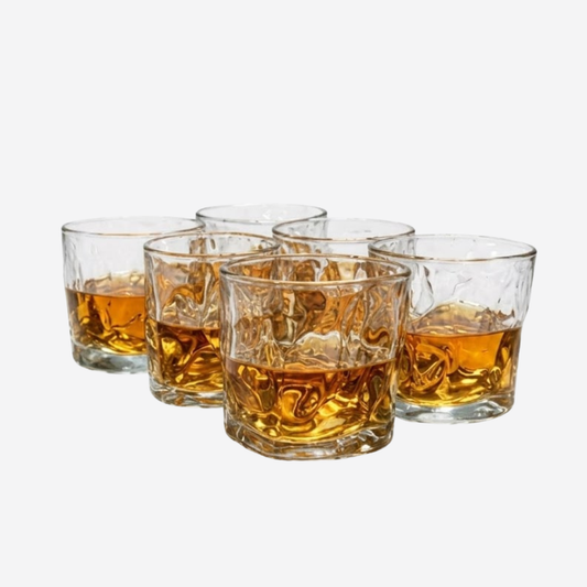 Set de 6 vasos minimalistas de vidrio