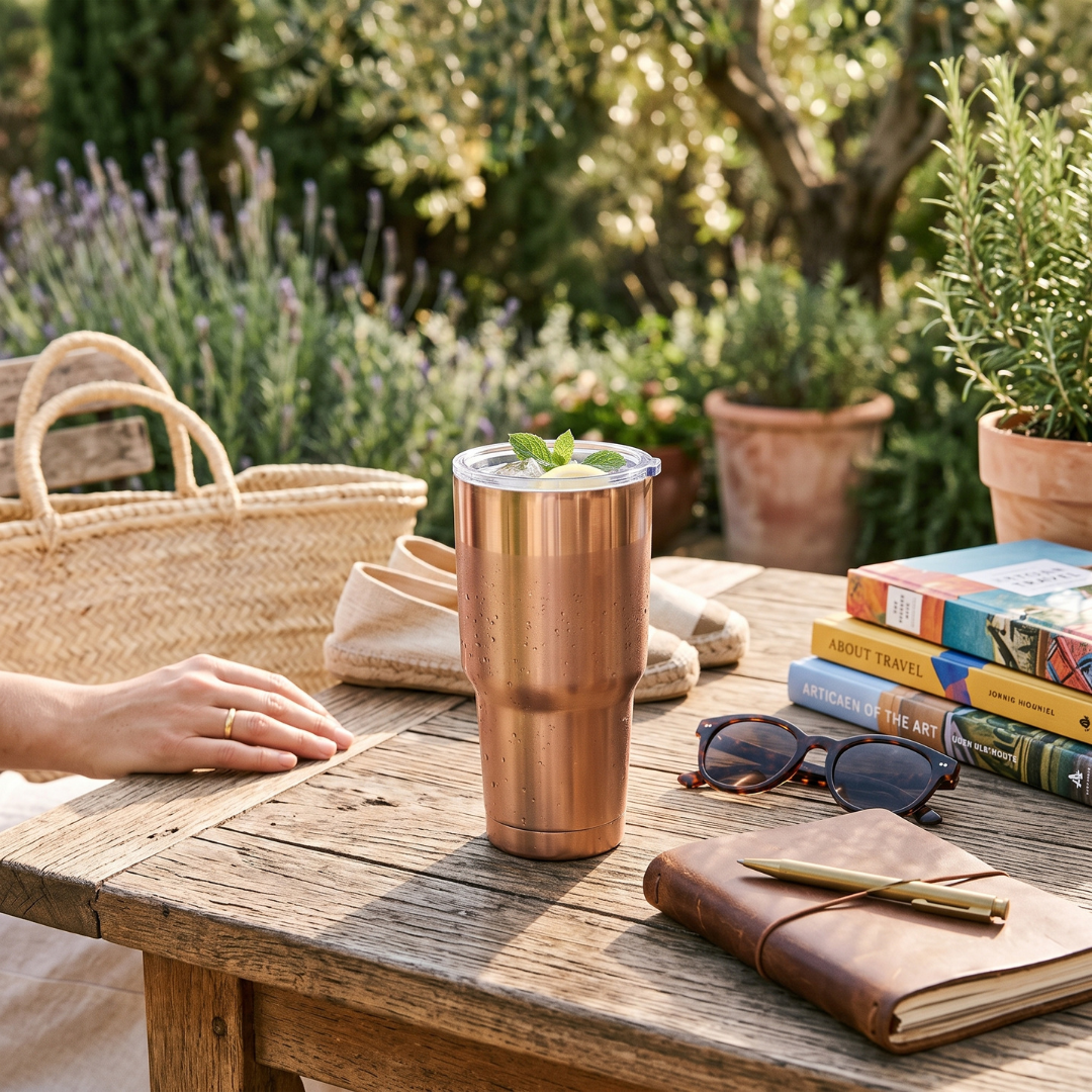 Vaso Termo Térmico de Acero Inoxidable Cobrizo / Rose Gold