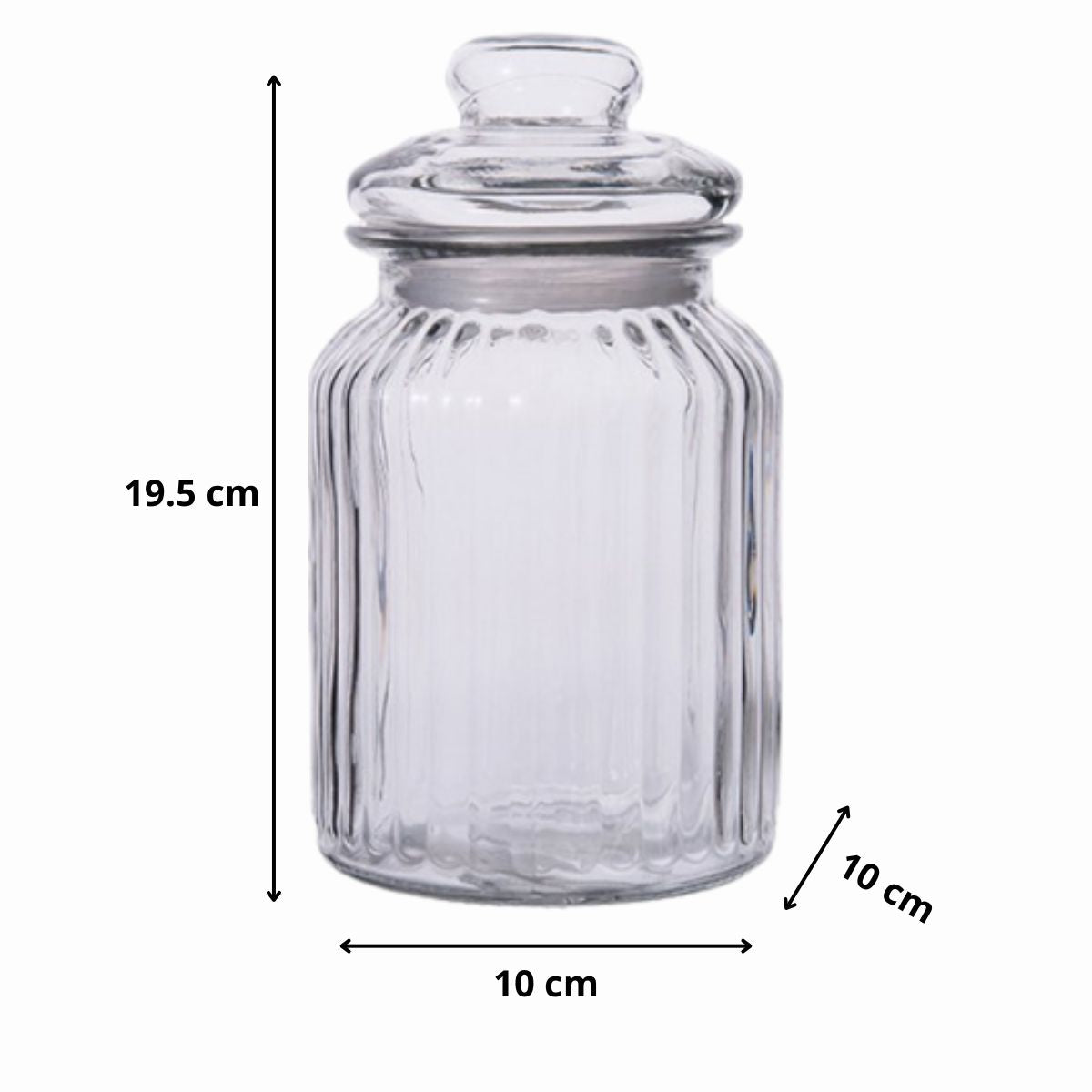 Tarro de Vidrio Acanalado 900ml Good & Good | Hermético para Almacenamiento