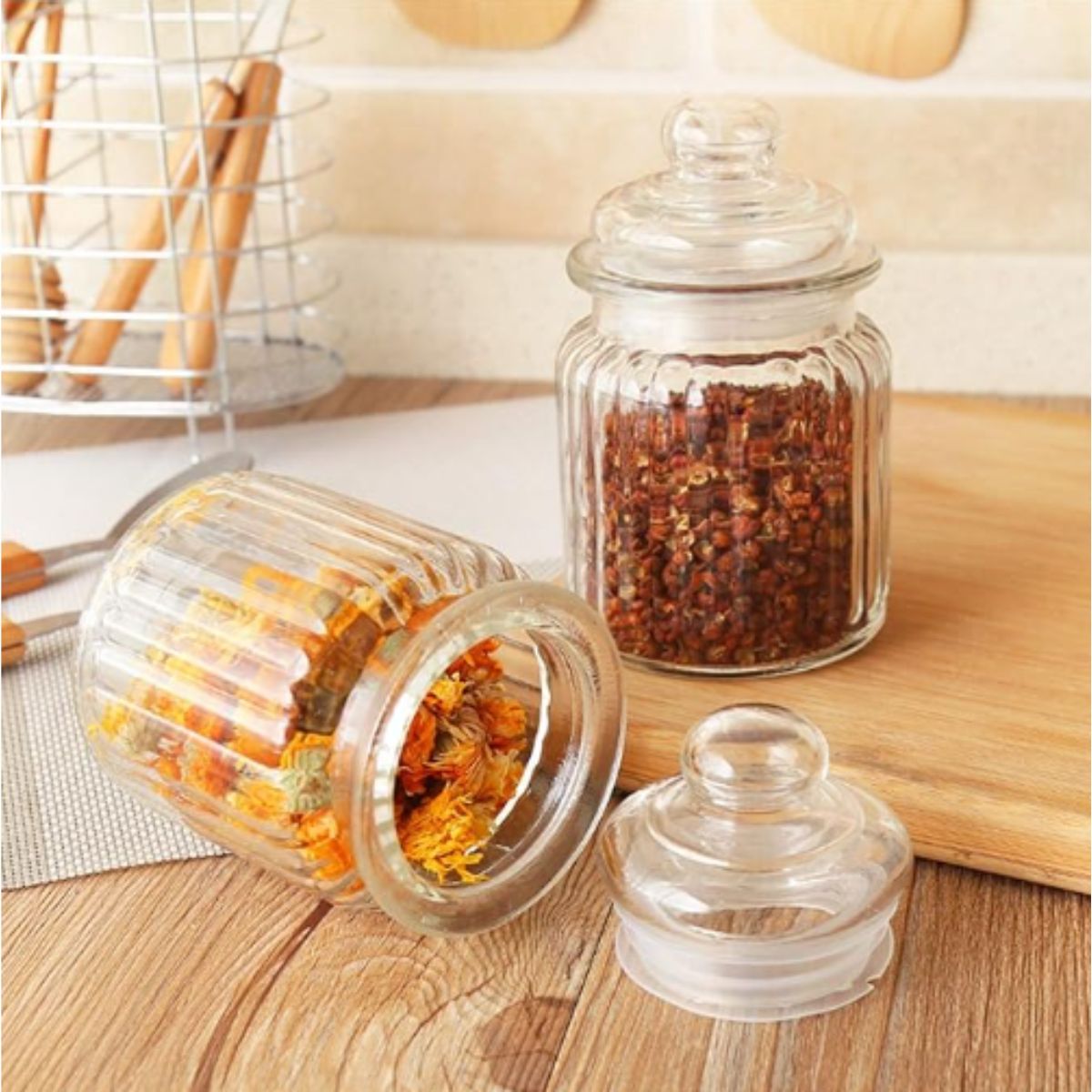 Tarro de Vidrio Acanalado 900ml Good & Good | Hermético para Almacenamiento
