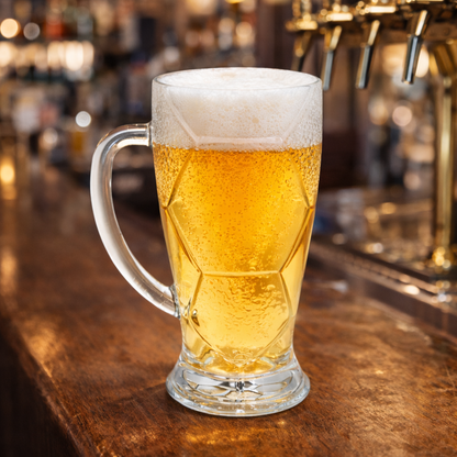 Set de 4 Tarros de Vidrio para Cerveza 600 ml Good & Good | Diseño de Futbol