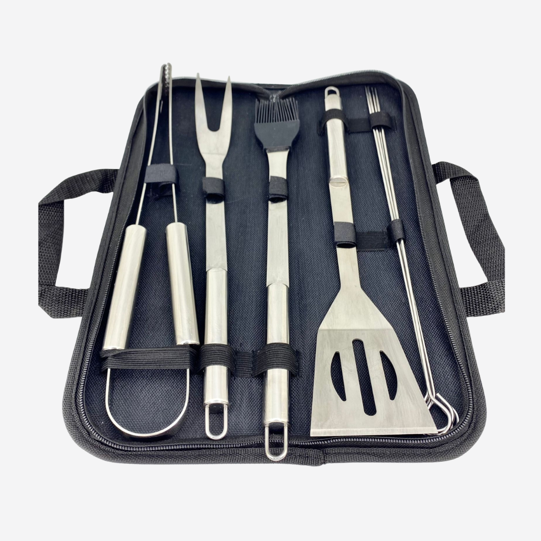 Juego de utensilios para asador 8 piezas más estuche