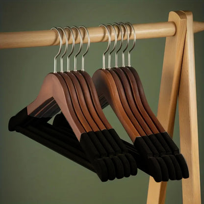 Set de 5 ganchos terciopelo con madera