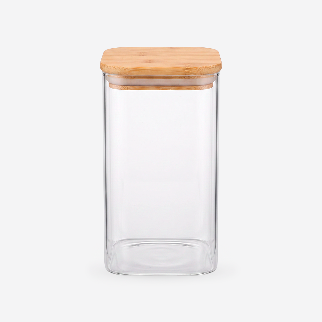 Recipiente de plástico con tapa de Bambú 1.3L