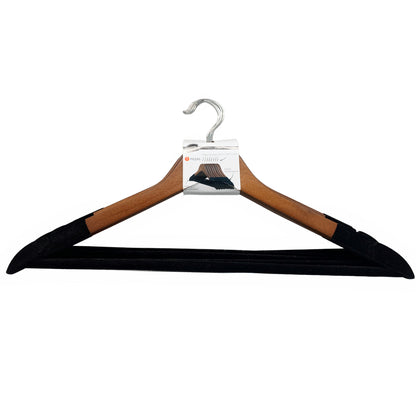 Set de 5 ganchos terciopelo con madera