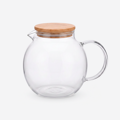 Jarra de vidrio con tapa de bambú 1.5 L