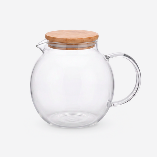 Jarra de vidrio con tapa de bambú 1.5 L