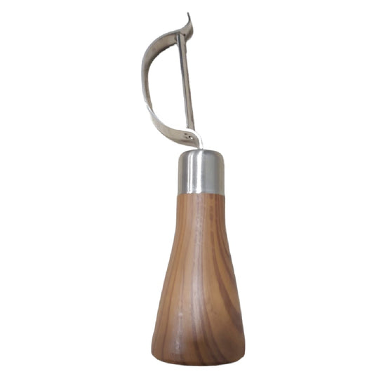 Pelador de acero con mango tipo madera
