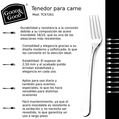 set de 12 tenedores para carne