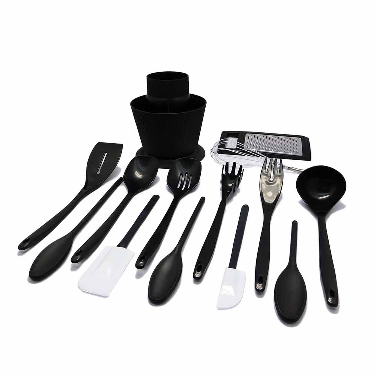 Juego de 13 utensilios de plástico con base