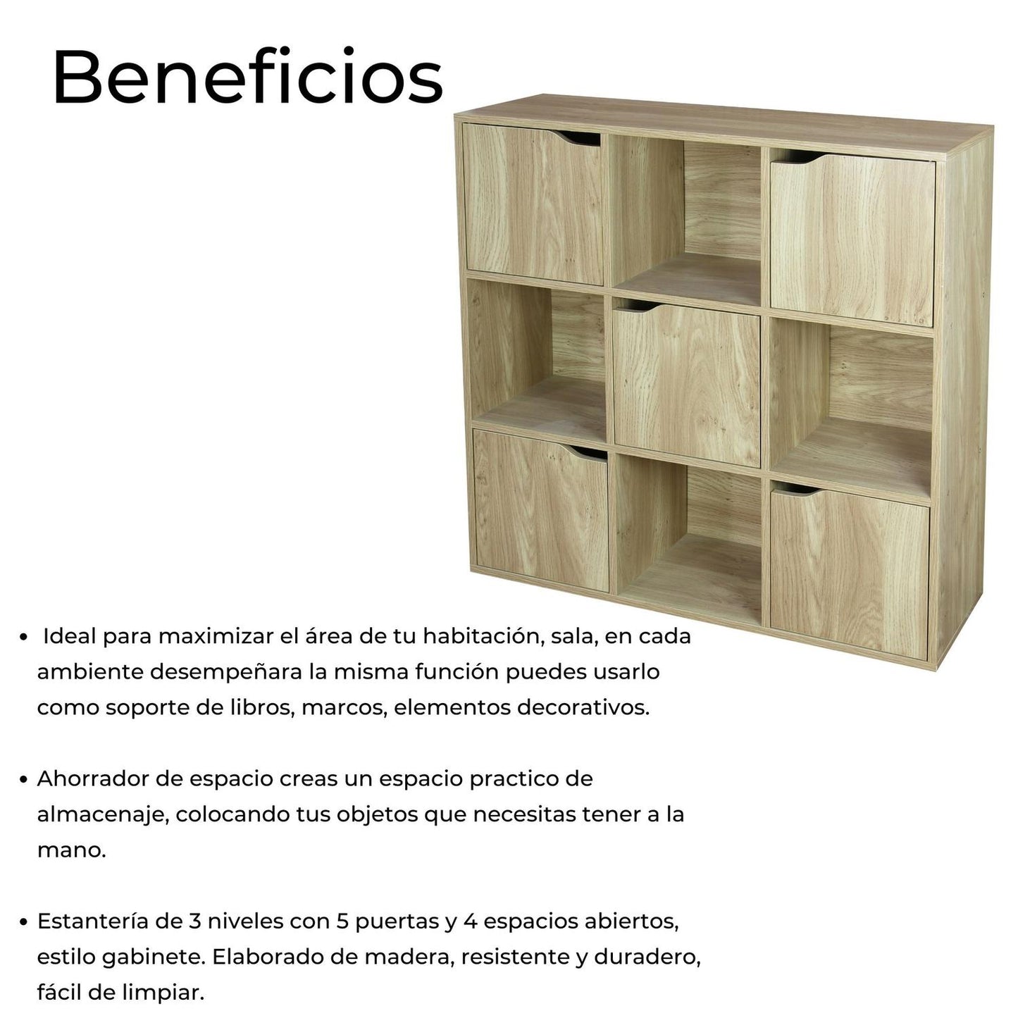 Organizador 9 Cubículos, Librero Gabinete Multifuncional