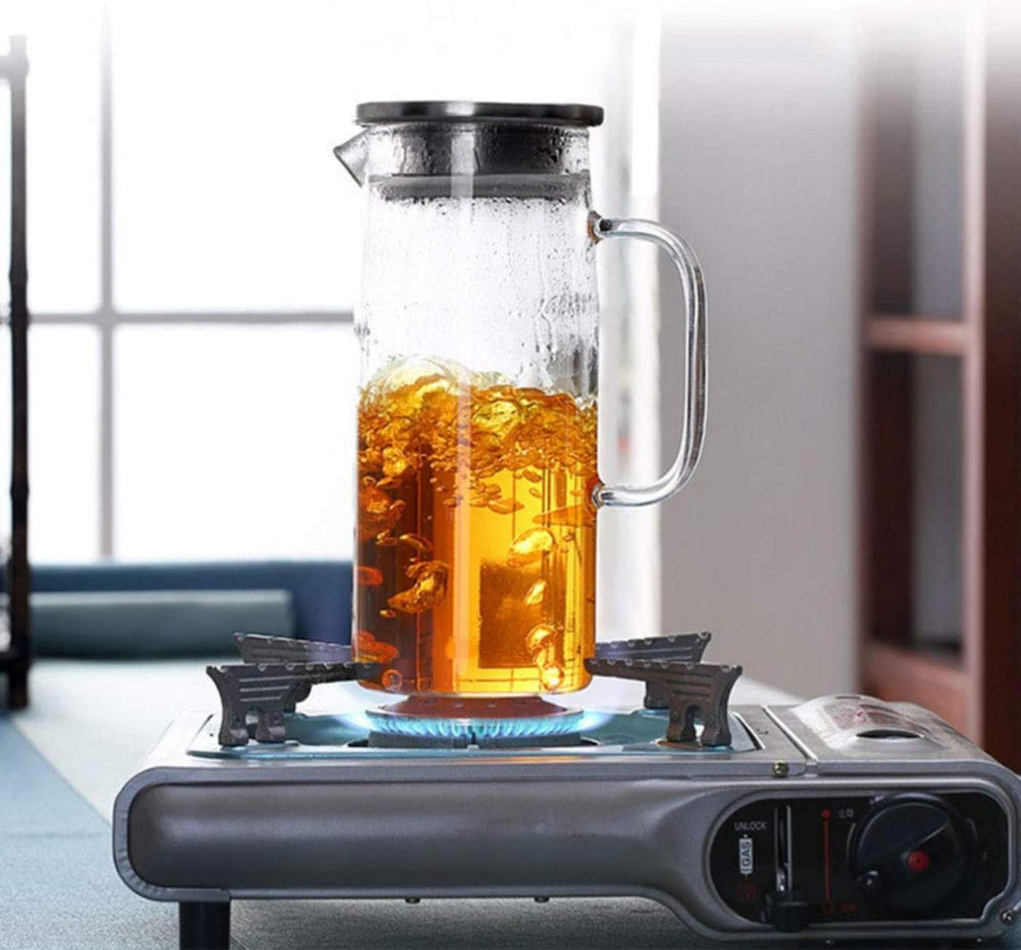 Jarra de Vidrio con Tapa Hermética 1.3L