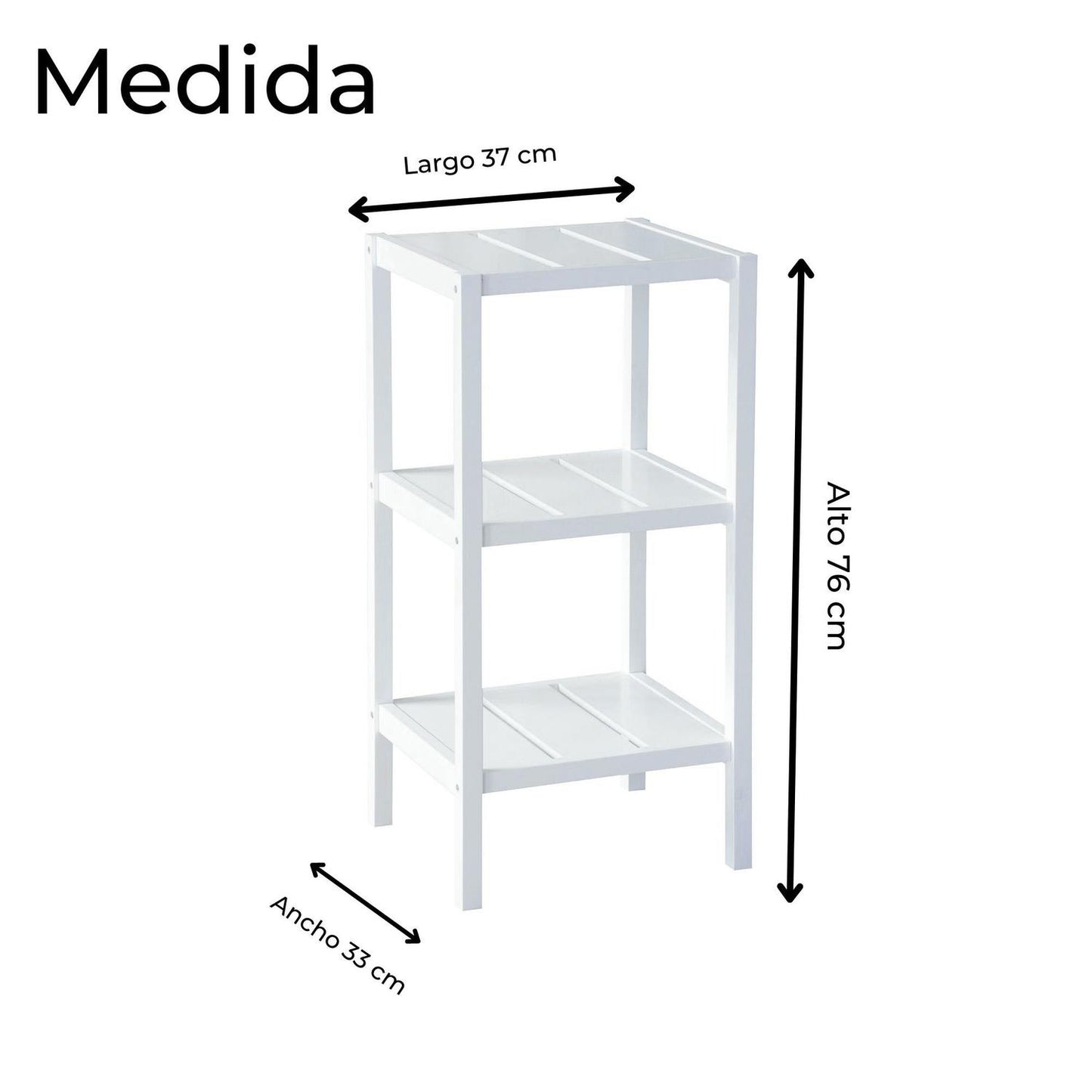 Mueble Anaquel Estante 3 Niveles Blanco, Mdf