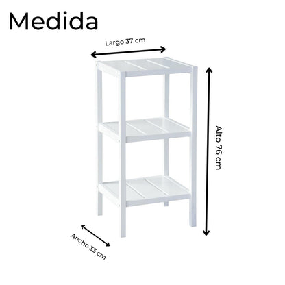 Mueble Anaquel Estante 3 Niveles Blanco, Mdf