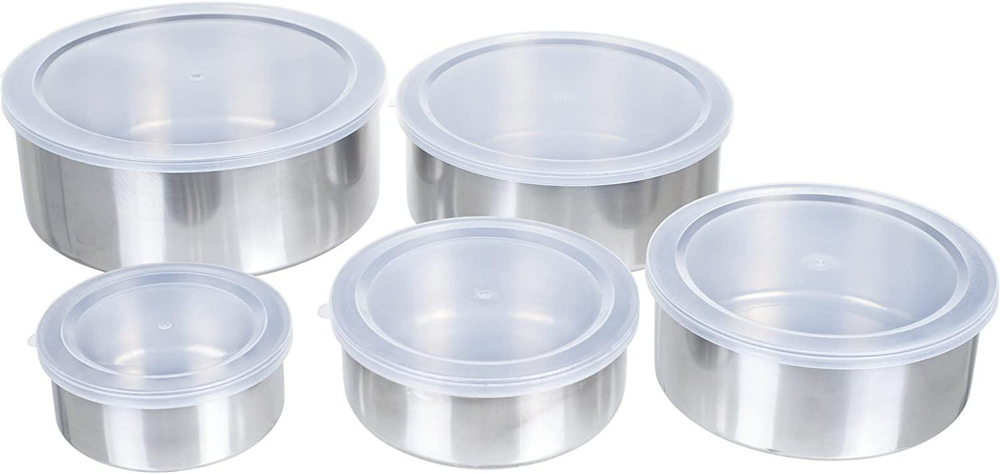 Set 5 recipientes de acero Inoxidable con tapa