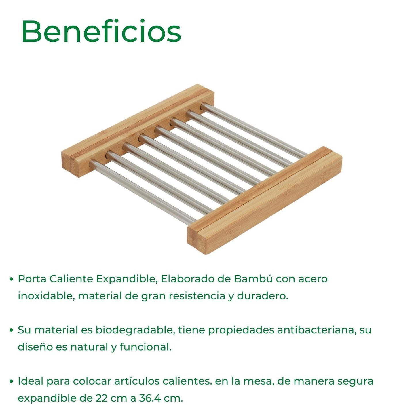 Porta Caliente Olla Expandible De Bambú
