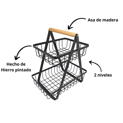 Canasta doble con agarradera