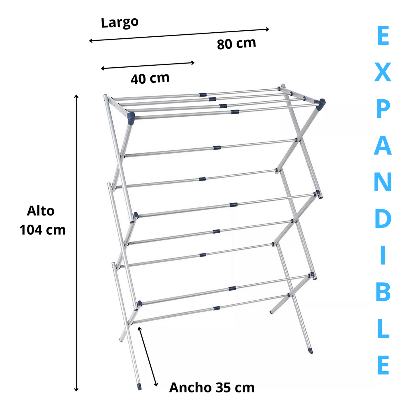 Tendedero expandible plegable ahorra espacio