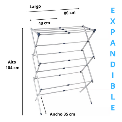 Tendedero expandible plegable ahorra espacio