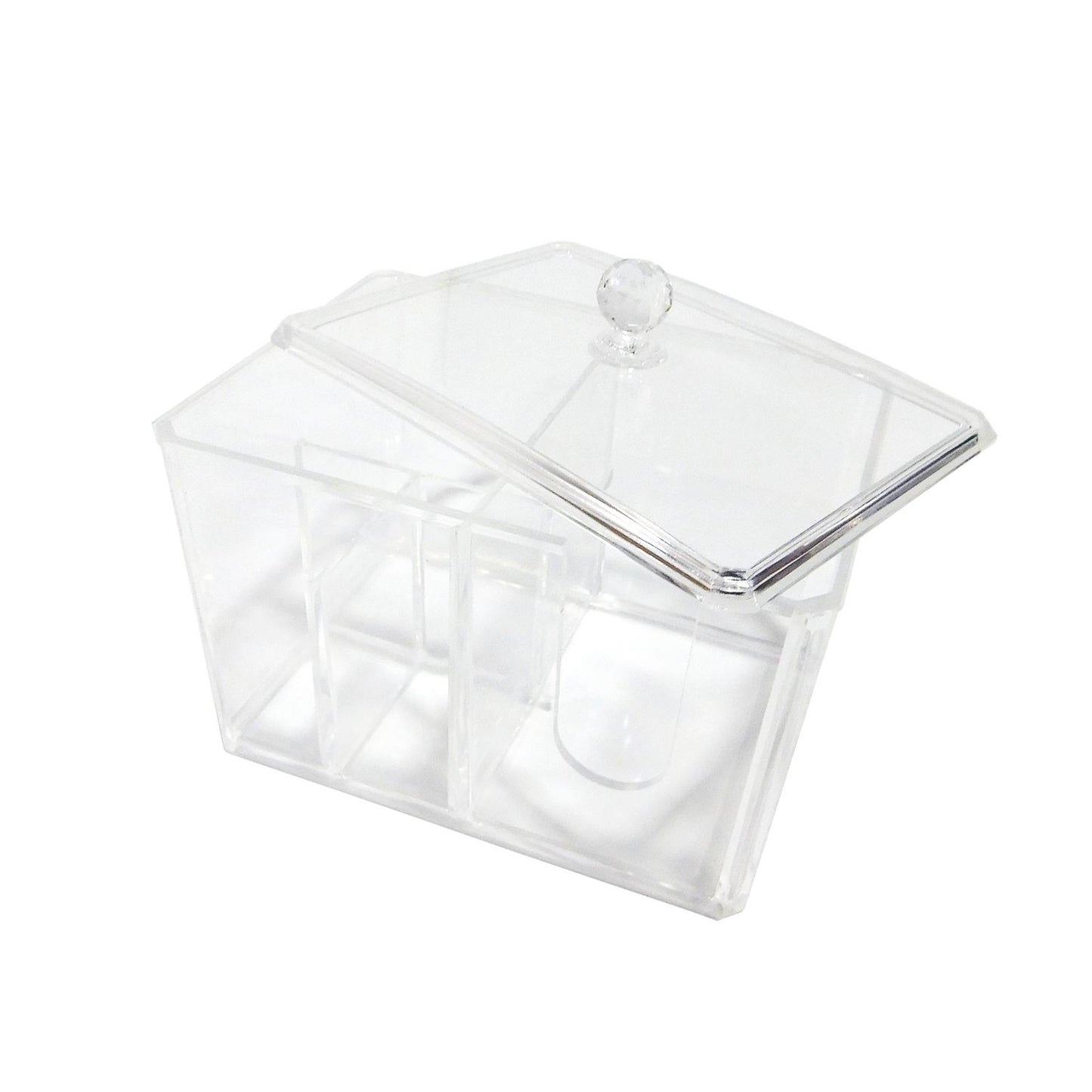 Caja de acrílico con tapa 4 divisiones