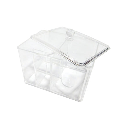 Caja de acrílico con tapa 4 divisiones
