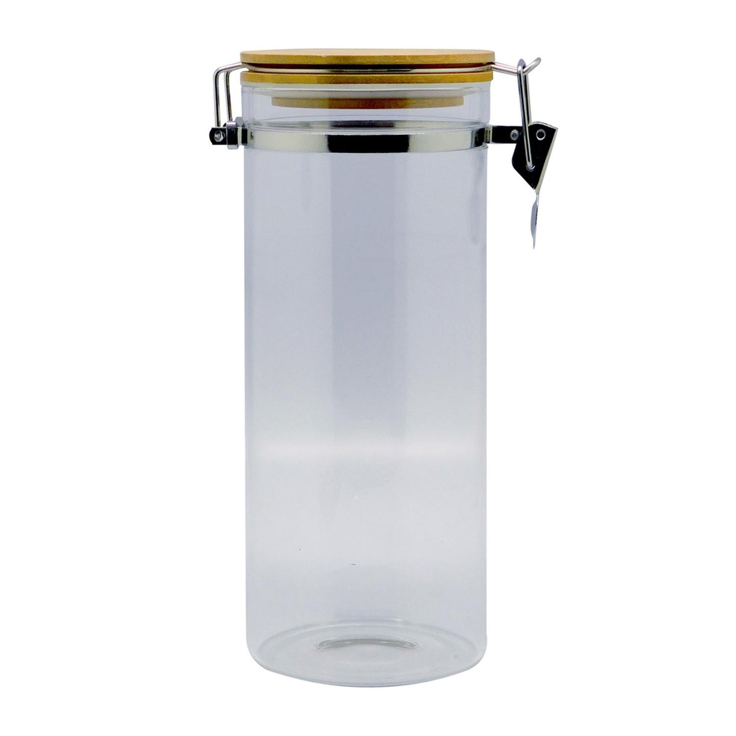 Frasco de cristal con tapa hermética de bambú con clip 1.5L